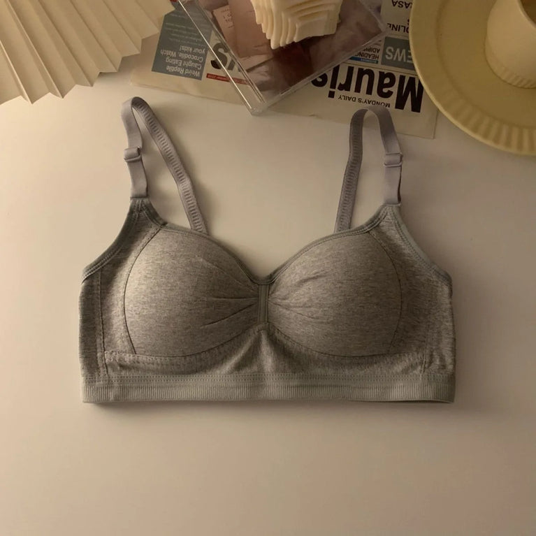 Pure Cotton Wireless V-Neck Bra | Anti-Sagging Comfort
