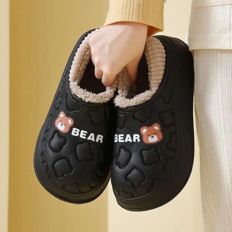 Waterproof Plush Winter Slippers | Warm Anti-Slip Home Shoes