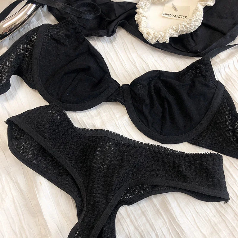 Plunge Push Up Wire-Free Bra & Brief Set – Seamless Sexy Lingerie
