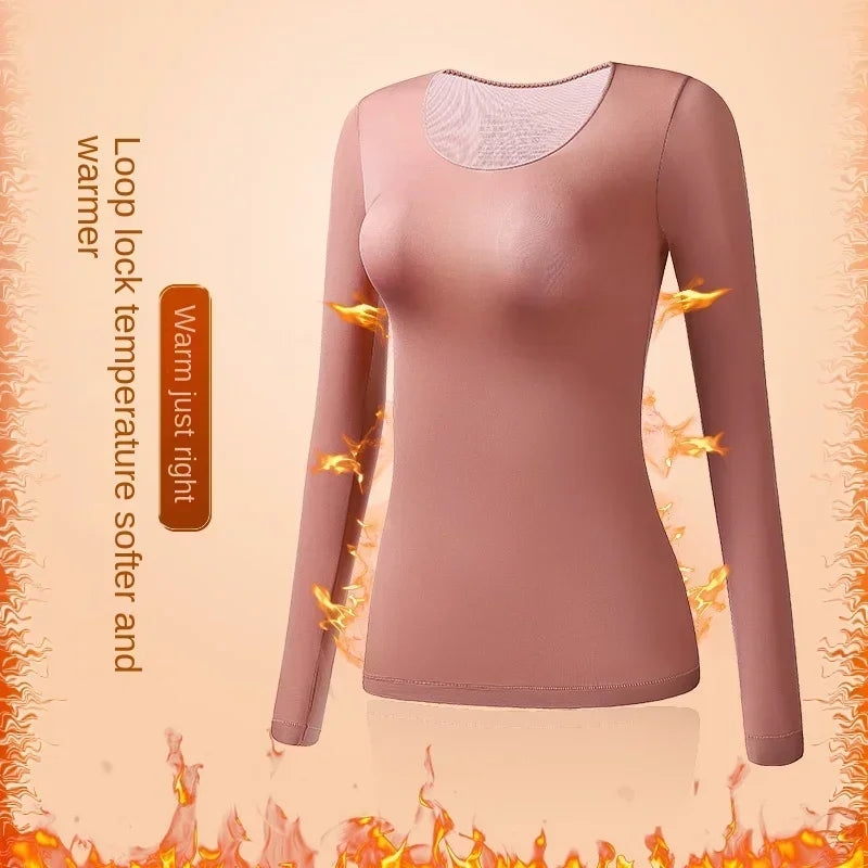 Women’s Ultra-Thin Thermal Top | Seamless Long-Sleeved Skin