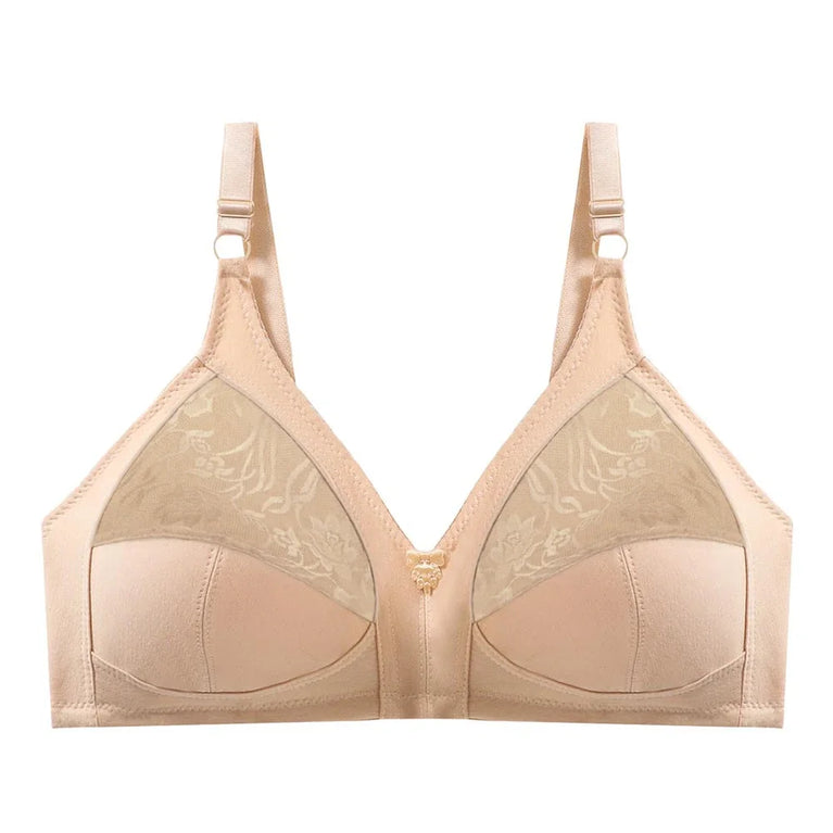 Bamboo Fiber Wireless Bra – Full Coverage Lace Comfort