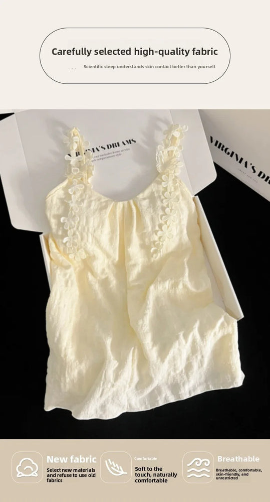 Women’s Sexy V-Neck Pajama Set | Summer Sleeveless Nightwear