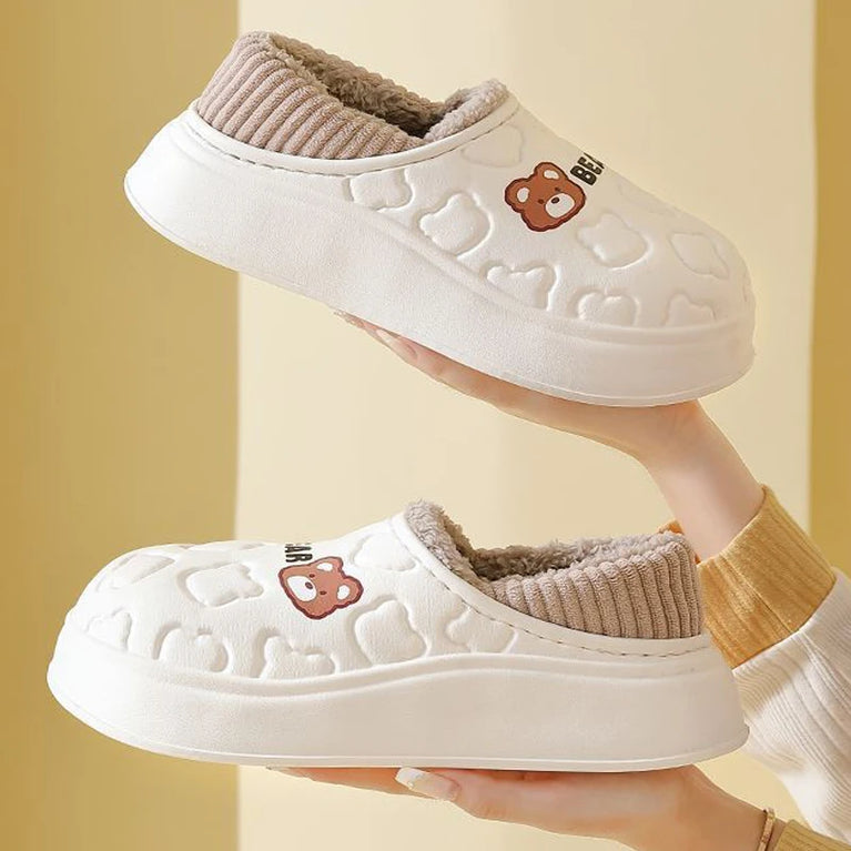 Waterproof Plush Winter Slippers | Warm Anti-Slip Home Shoes