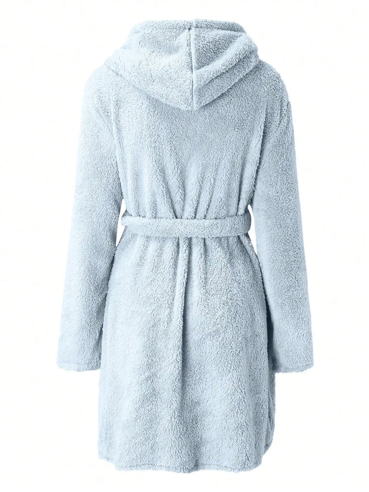 Women’s Thick Hooded Fleece Robe | Cozy Winter Bathrobe
