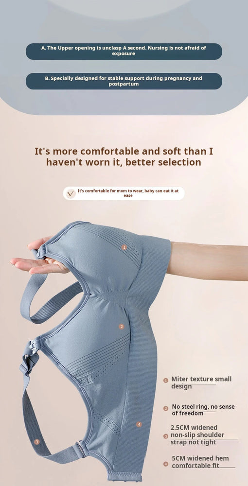 Seamless Maternity Nursing Bra – Wireless Push-Up Comfort