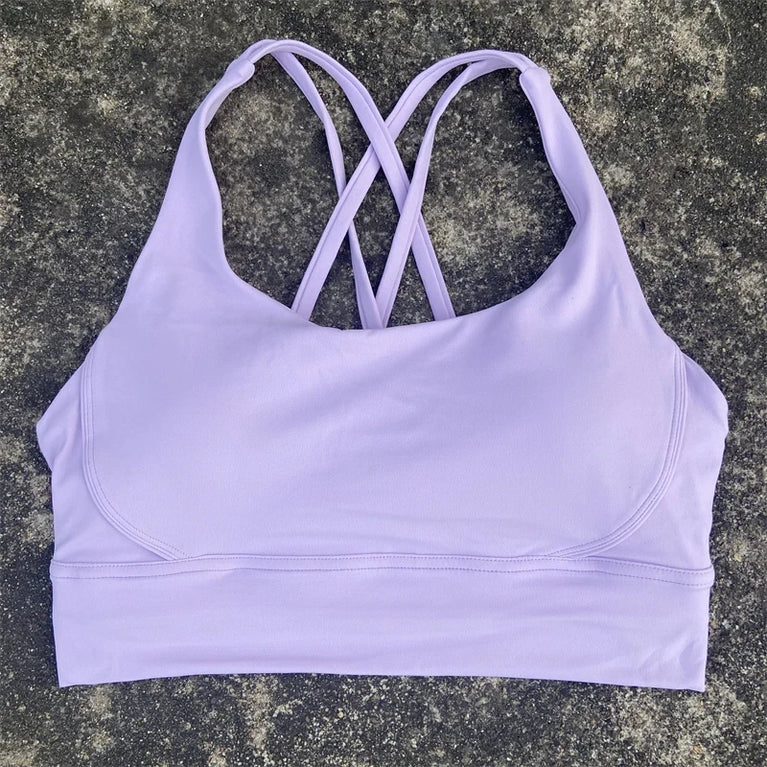 High-Support Cross-Strap Sports Bra | Professional Yoga Vest