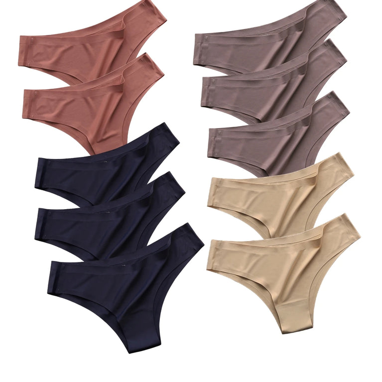 Seamless Ice Silk Briefs (10-Pack) – Low-Rise Ultra-Thin Performance Panties