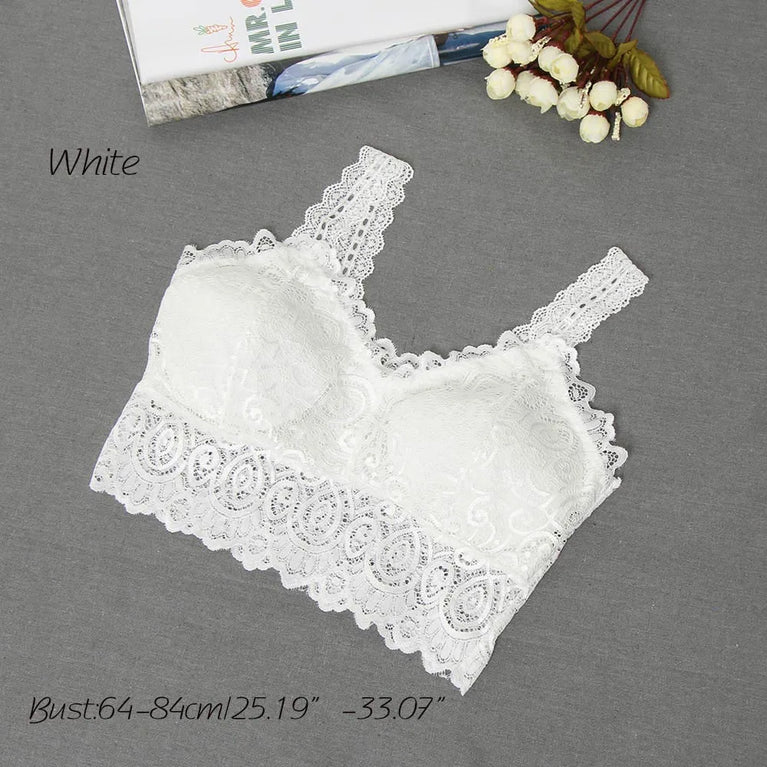 Lace Crochet Padded Bralette | Sexy V-Neck Modal Tank Top
