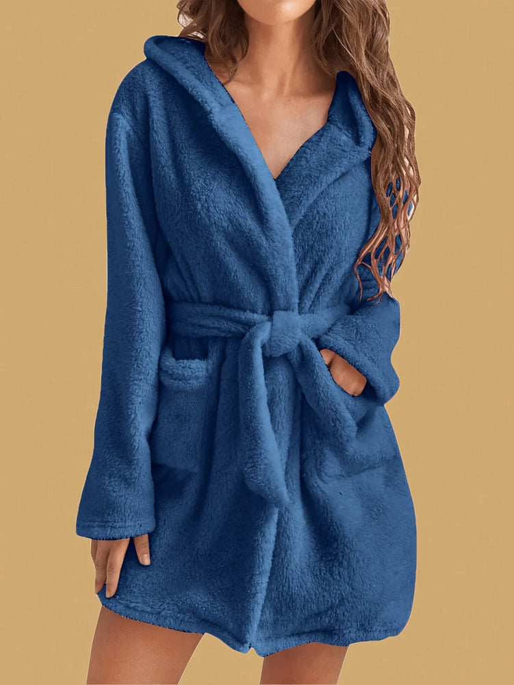 Women’s Thick Hooded Fleece Robe | Cozy Winter Bathrobe
