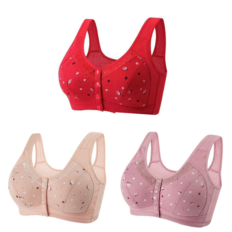Front-Closure Seamless Bra Set – Wireless Sexy Lace Support