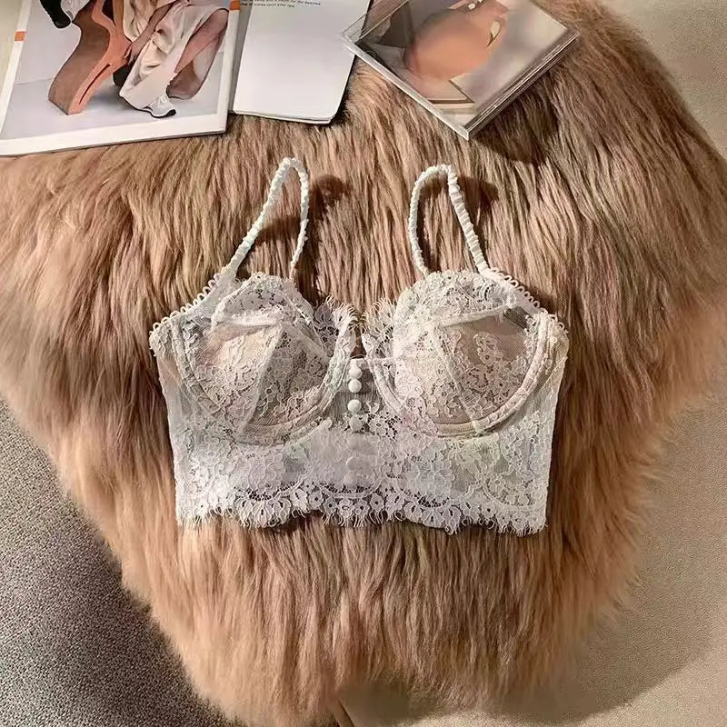 Retro Lace Anti-Sagging Bralette | Breathable Summer Vest