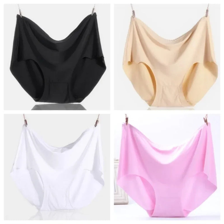 Ice Silk Plus Size Seamless Boyshorts (4-Pack) – Ultrathin Cooling Comfort