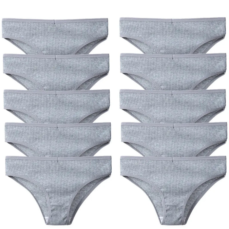 10pc Soft Cotton Briefs | Sexy Breathable Low-Waist Set