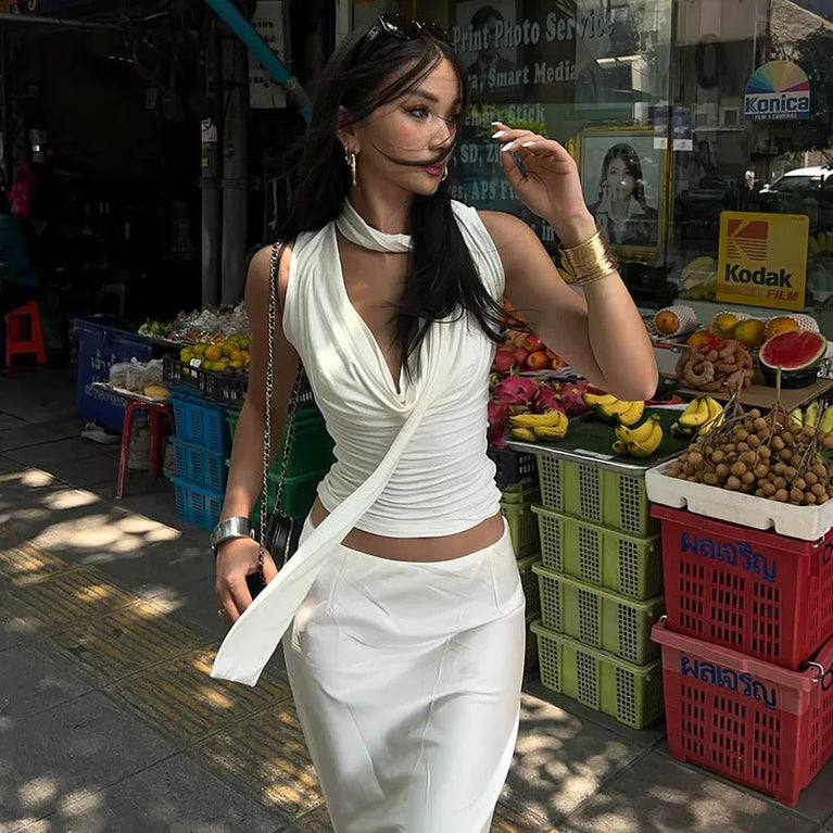 Solid Tank Summer Women Sexy Sleeveless V-Neck Slim Tank Top