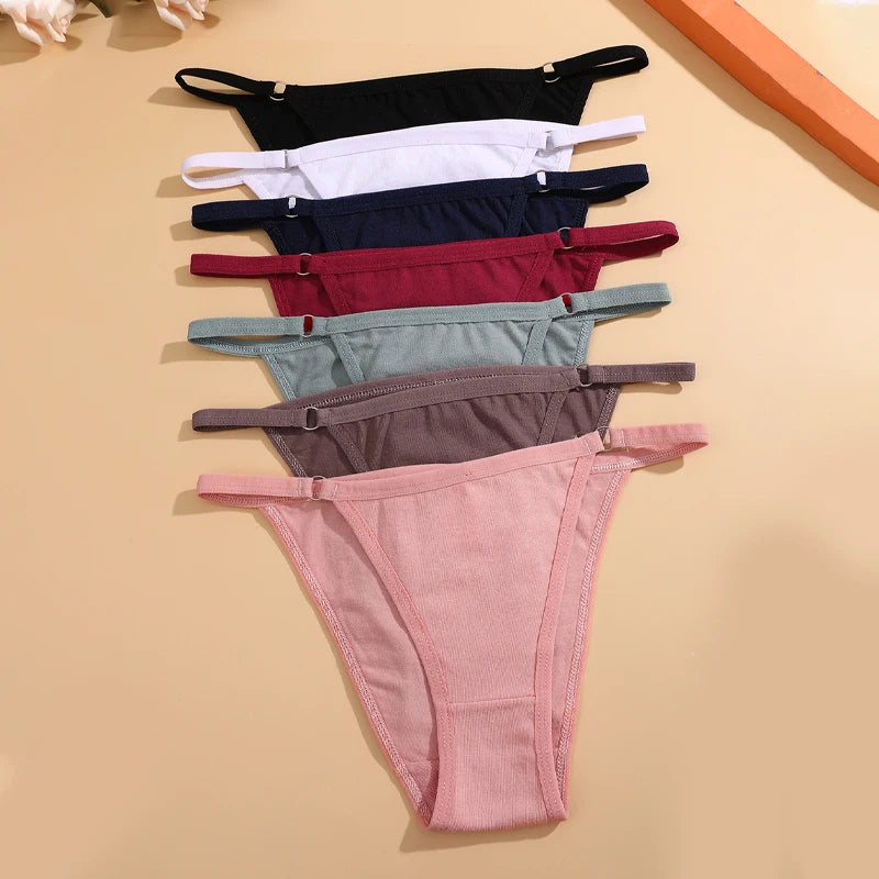 4pc Cotton Briefs | Sexy Metal Ring Low-Waist Set