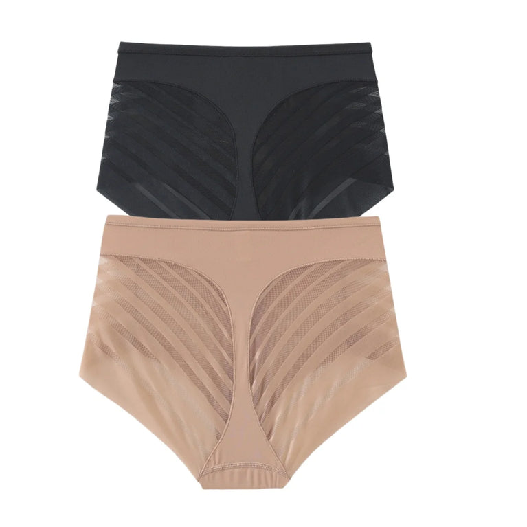 2-Pack Ice Silk Briefs | High-Rise Tummy Control