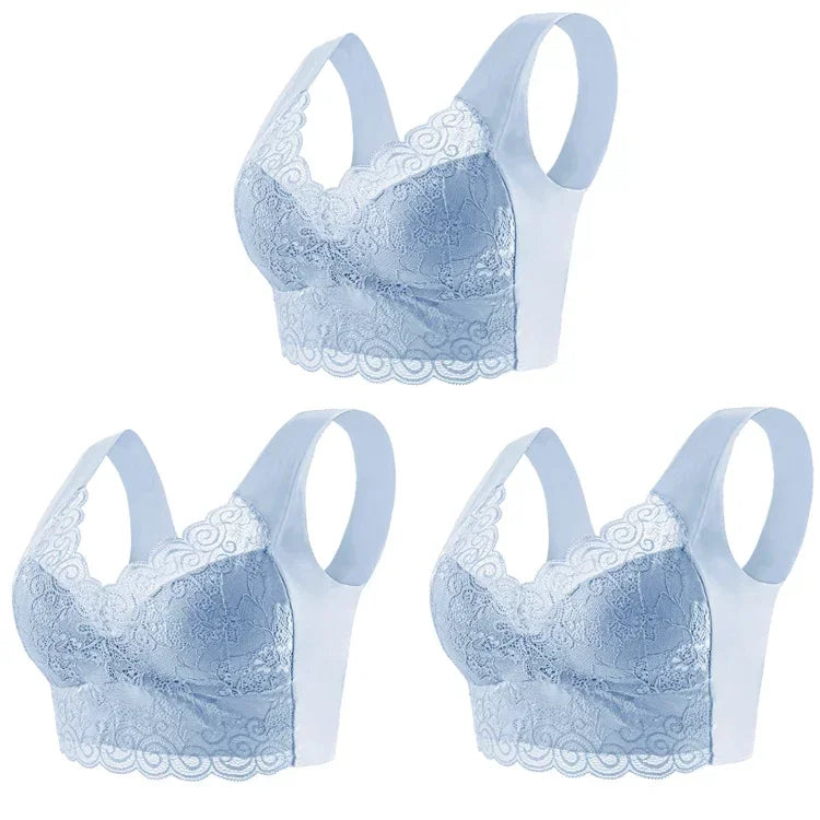 Ice Silk Seamless Lace Bralette | Wire-Free Vest Support