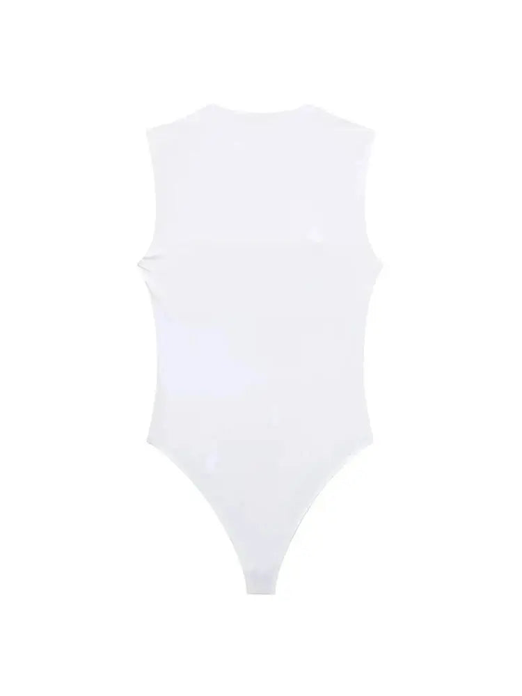 Square Neck Sleeveless Bodysuit | Sexy Fashion Skinny Playsuit