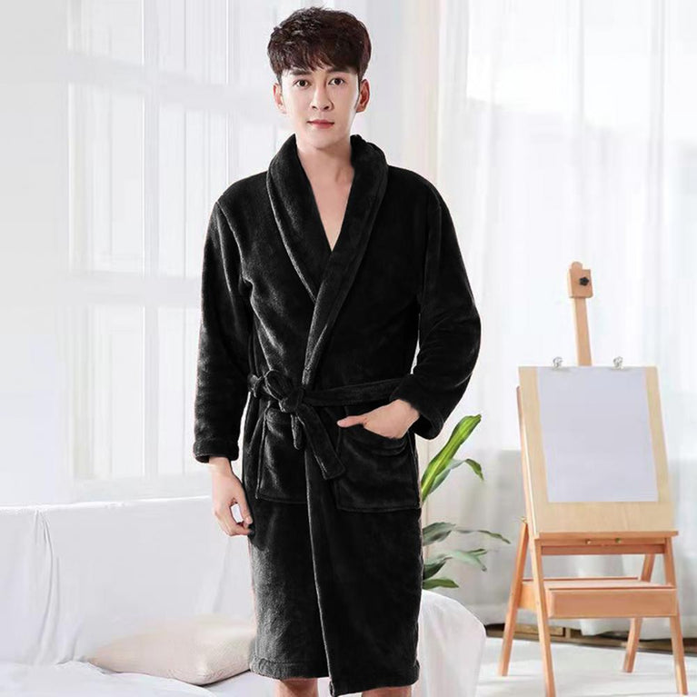 Unisex Fleece Bathrobe | Warm Thick Winter Sleepwear
