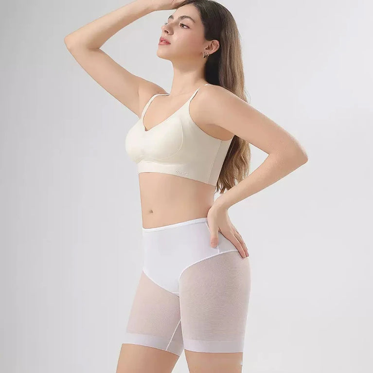 Women's Seamless Safety Shorts – High-Waist Anti-Friction Mesh Panties