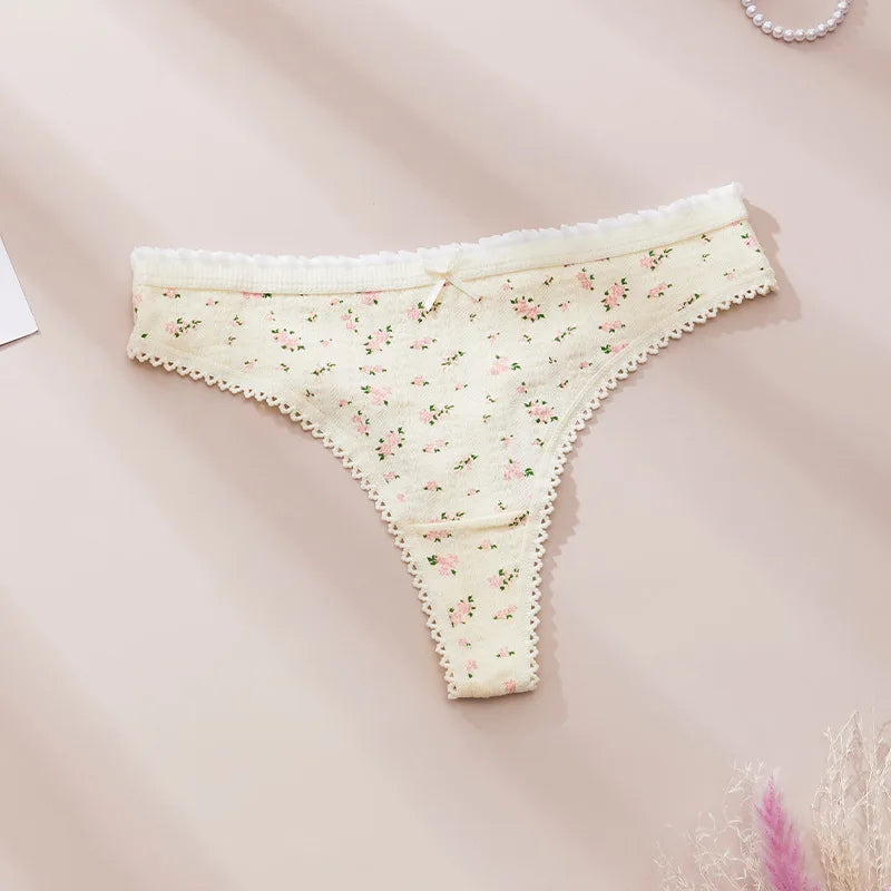 Cute Print Cotton Thongs | Soft Sexy Summer Tangas