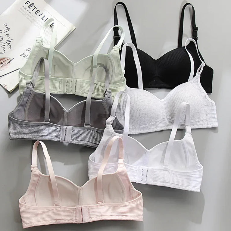 Seamless Cotton V-Neck Bralette | Wireless Summer Push-Up