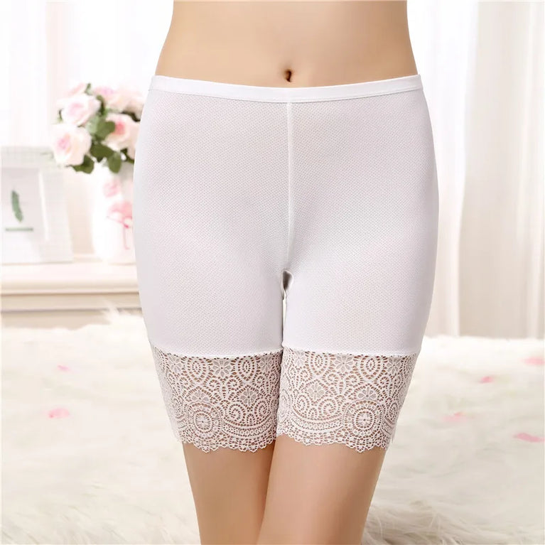 Seamless Lace Safety Shorts | High-Waist Anti-Chafing Boxers