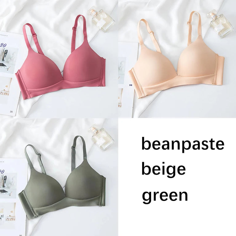 FallSweet 3PCS Seamless Push-Up Bra | Wireless Glossy Comfort