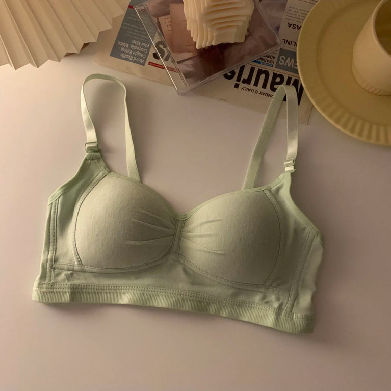 Pure Cotton Wireless V-Neck Bra | Anti-Sagging Comfort
