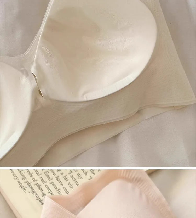 Summer V-Neck Seamless Bralette | Gathered No-Trace Comfort