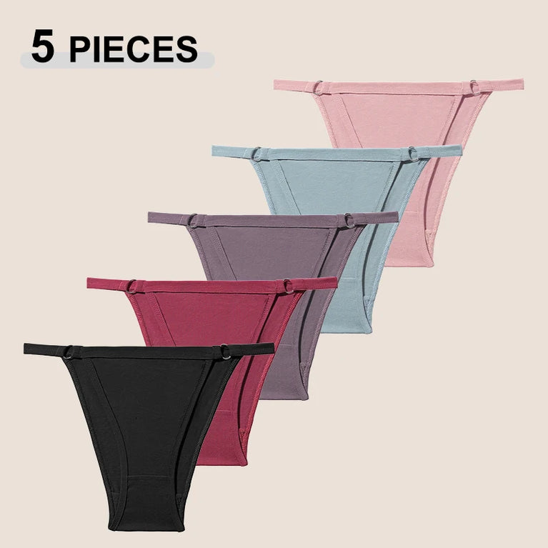 Seamless Cotton Bikini Briefs (6-Pack) – Low-Rise Adjustable Brazilian Panties
