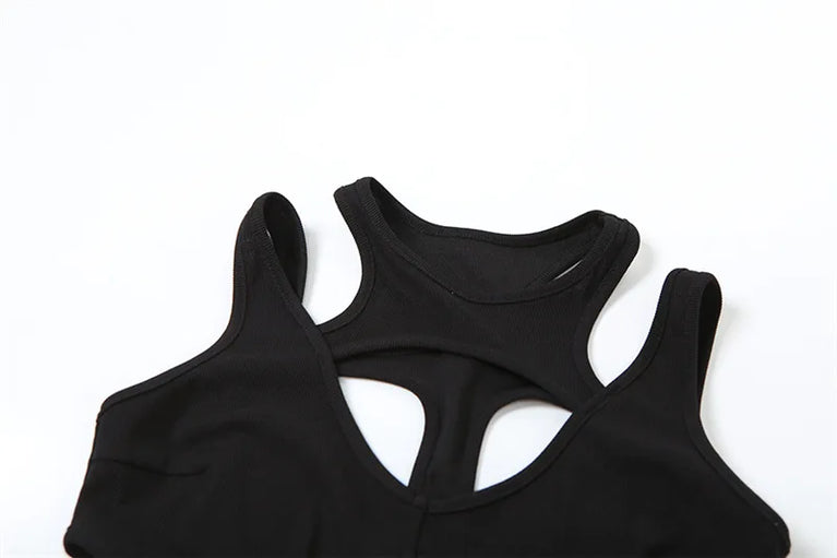 Hollow-Out Gothic Bodysuit | Sexy Woven Spring Top