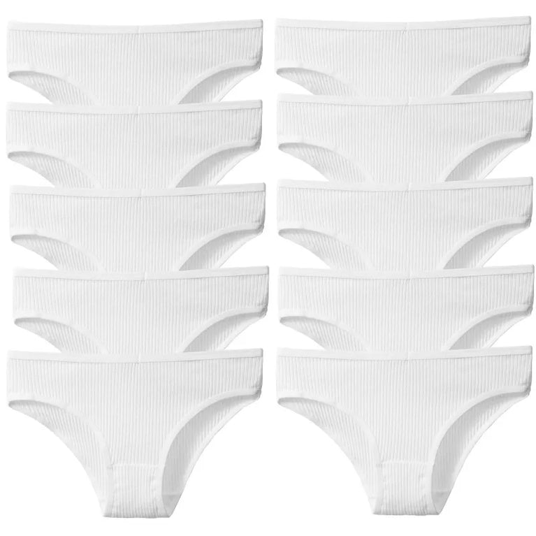 10pc Soft Cotton Briefs | Sexy Breathable Low-Waist Set