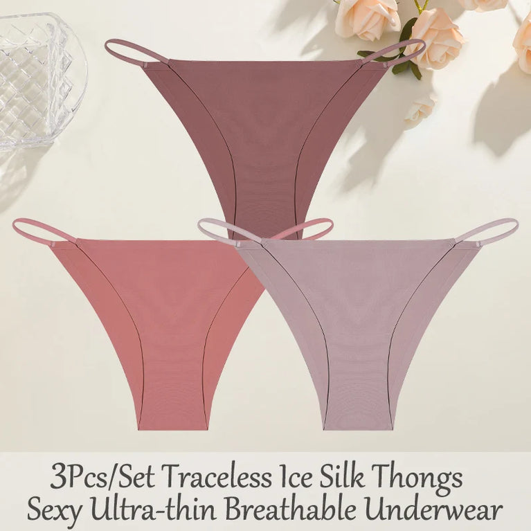 3pc Bikini Set | Low-Waist Traceless Brazilian Briefs