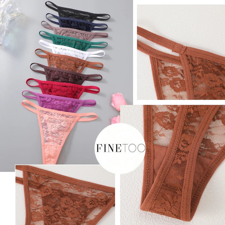 7pc Lace G-Strings | Floral Low-Rise Sexy Thongs