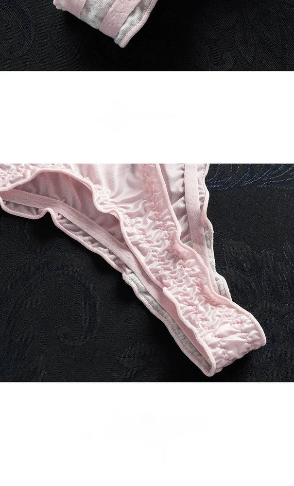 Seamless Ice Silk G-String Thong with Scalloped Edge – Thin Breathable Summer Panties for Women