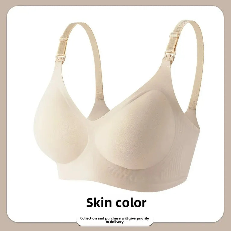 Seamless Letter-Strap Nursing Bra | Anti-Sagging Summer Fit