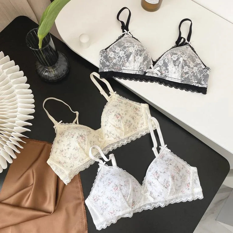 French Lace Bralette | Seamless Transparent Lingerie