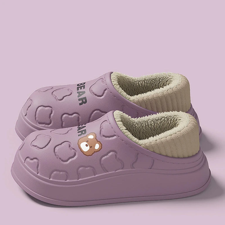 Waterproof Plush Winter Slippers | Warm Anti-Slip Home Shoes