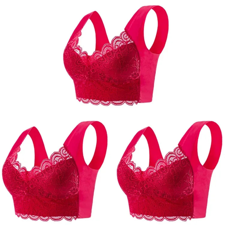 Ice Silk Seamless Lace Bralette | Wire-Free Vest Support