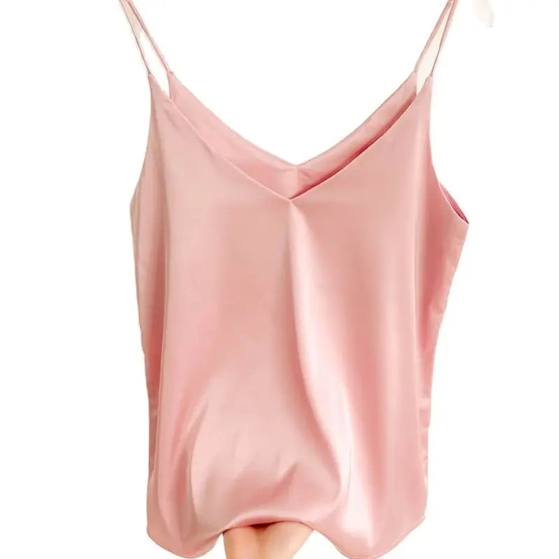 Satin V-Neck Camisole | Y2K Summer Streetwear Tank