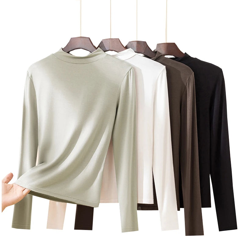 Women’s Half-High Collar Thermal Top | Silky Viscose Base Layer