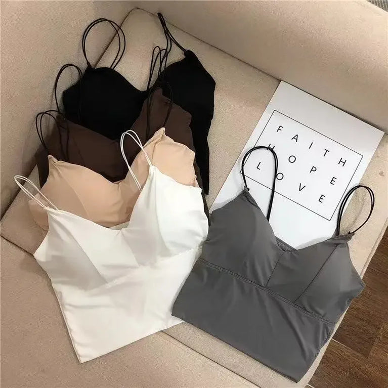 Sexy Ice Silk Camisole & Crop Top – Breathable Summer Comfort
