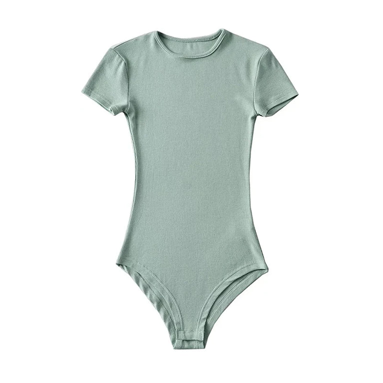 Button-Detail Short Sleeve Bodysuit | Sexy Slim-Fit Summer Romper