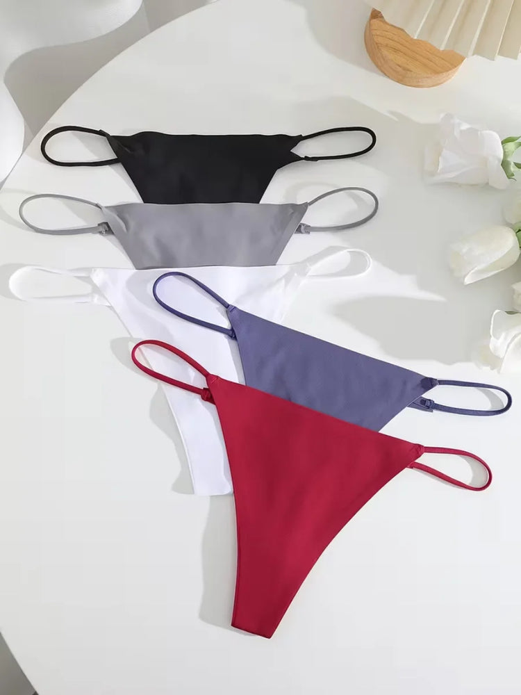 7-Pcs Traceless Ice Silk Thongs – Ultra-Thin Breathable Low-Rise G-String Set for Women