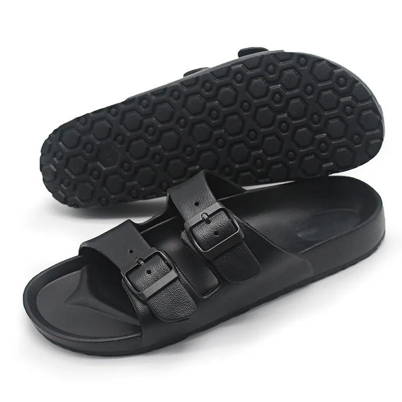 Double Buckle Slides | Thick Sole Anti-Skid Sandals
