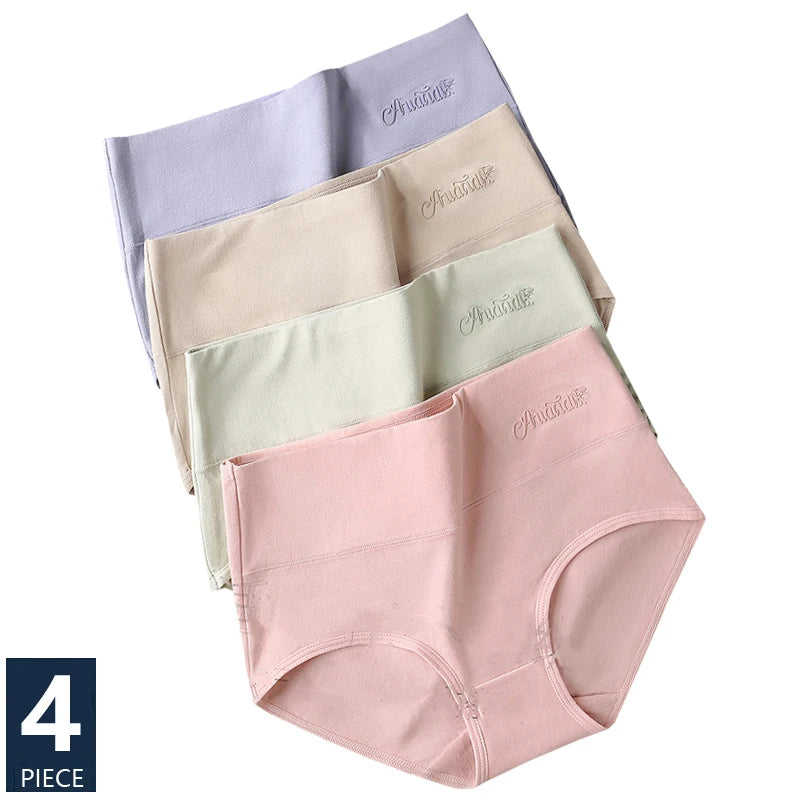 4pc Cotton High-Waist Briefs | Slimming Body Shaper Set