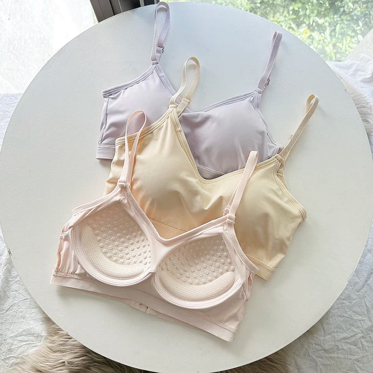 Ice Silk V-Neck Wrap Bra | Seamless Full-Cup Cooling Lingerie