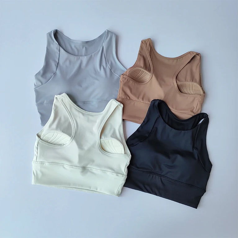 Breathable Seamless Sports Bra – High-Impact Running Support