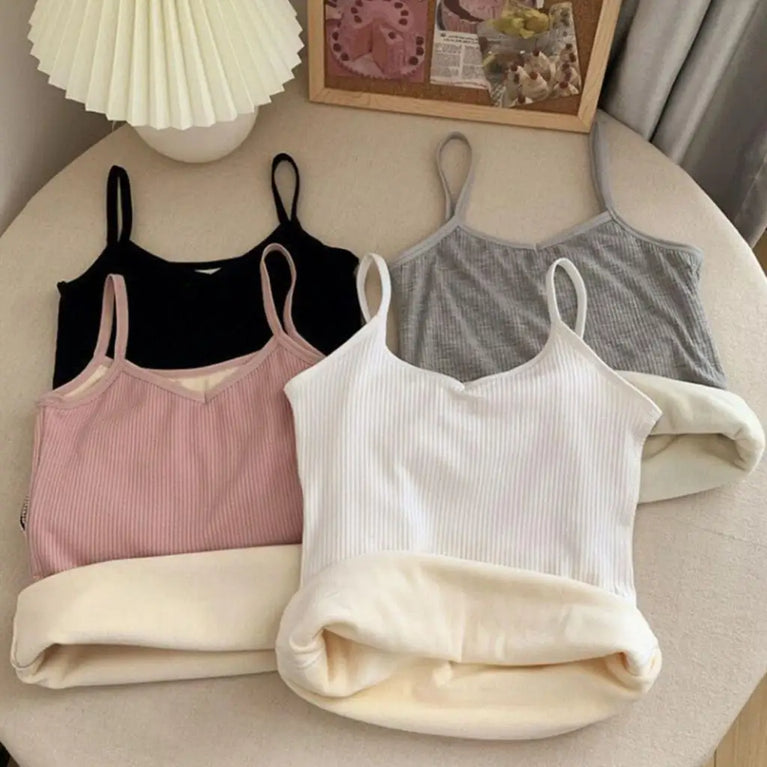 Winter Velvet Thickened Undershirt Women Cozy Warm Vest Top